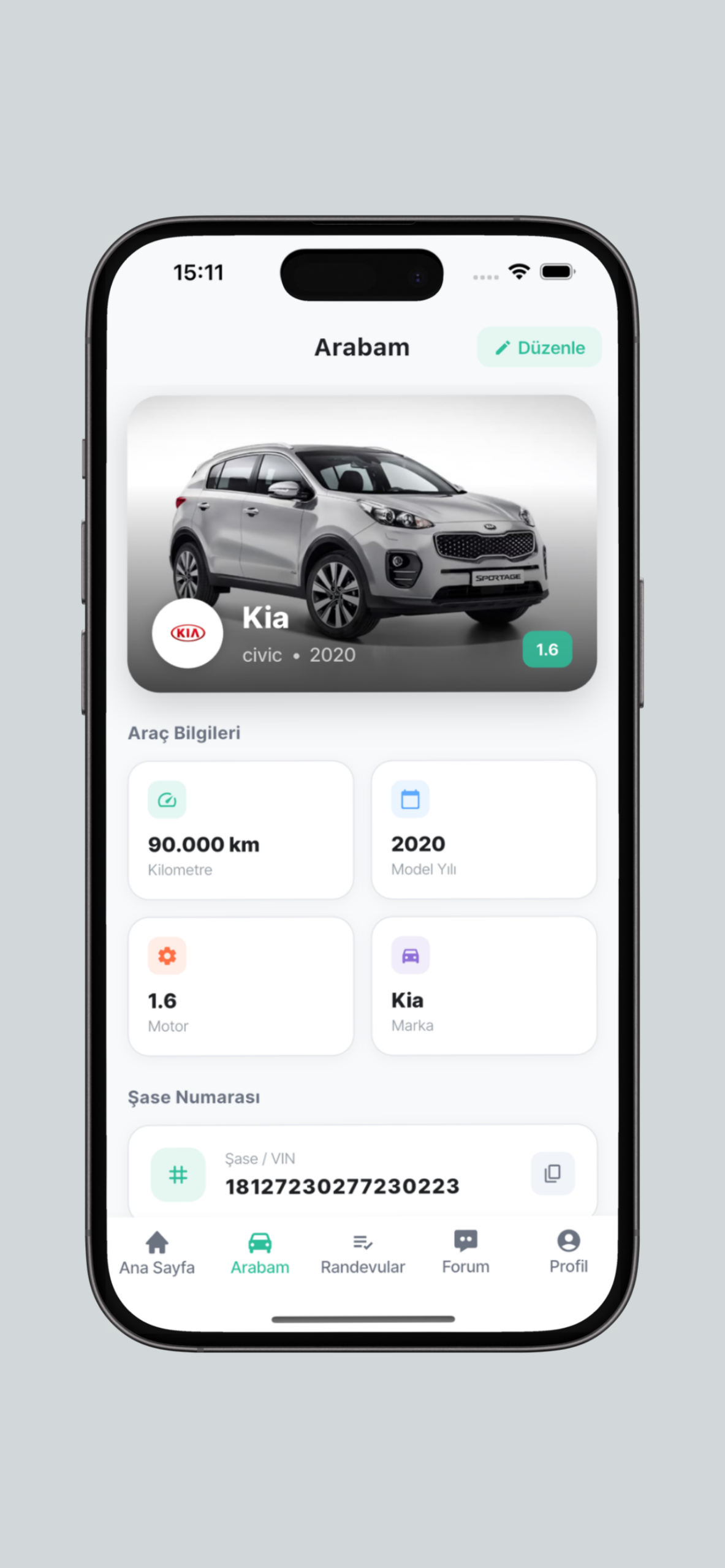 E-Oto Sanayi Garaj Ekranı